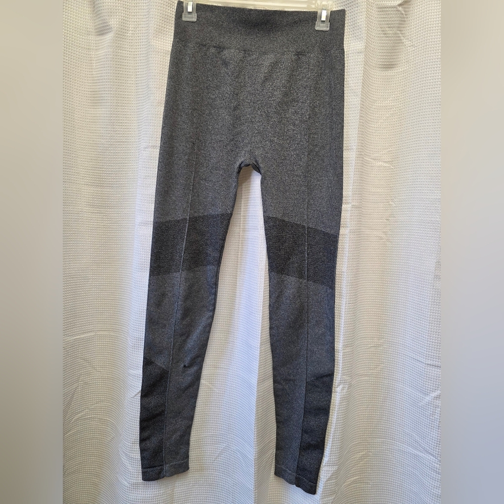 Gray and White Colorblock Leggings